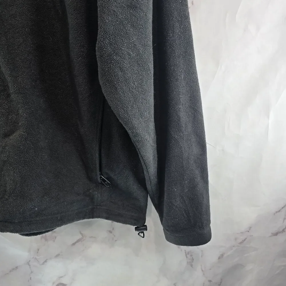 Columbia Jacket Mens XXL Black Full Zip Fleece Mid Layer Synch Steens Mountain